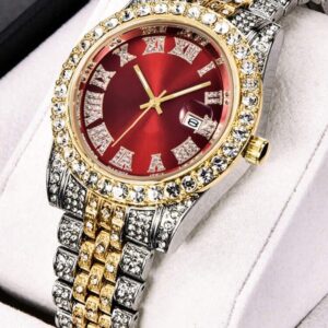 Gold and red watch